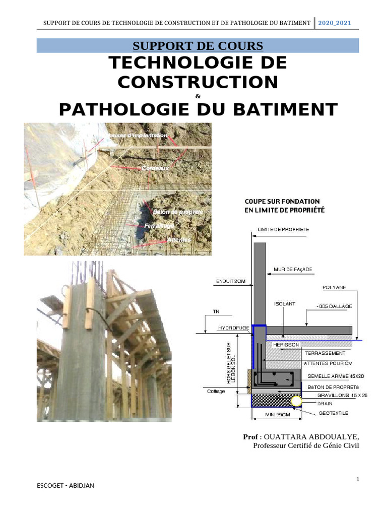 Cours de Technologie de Construction | PDF | Béton | Mortier (matériau)