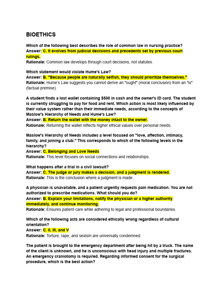 Bioethics in Nursing Practice Explained | PDF | Evidence Based Medicine ...