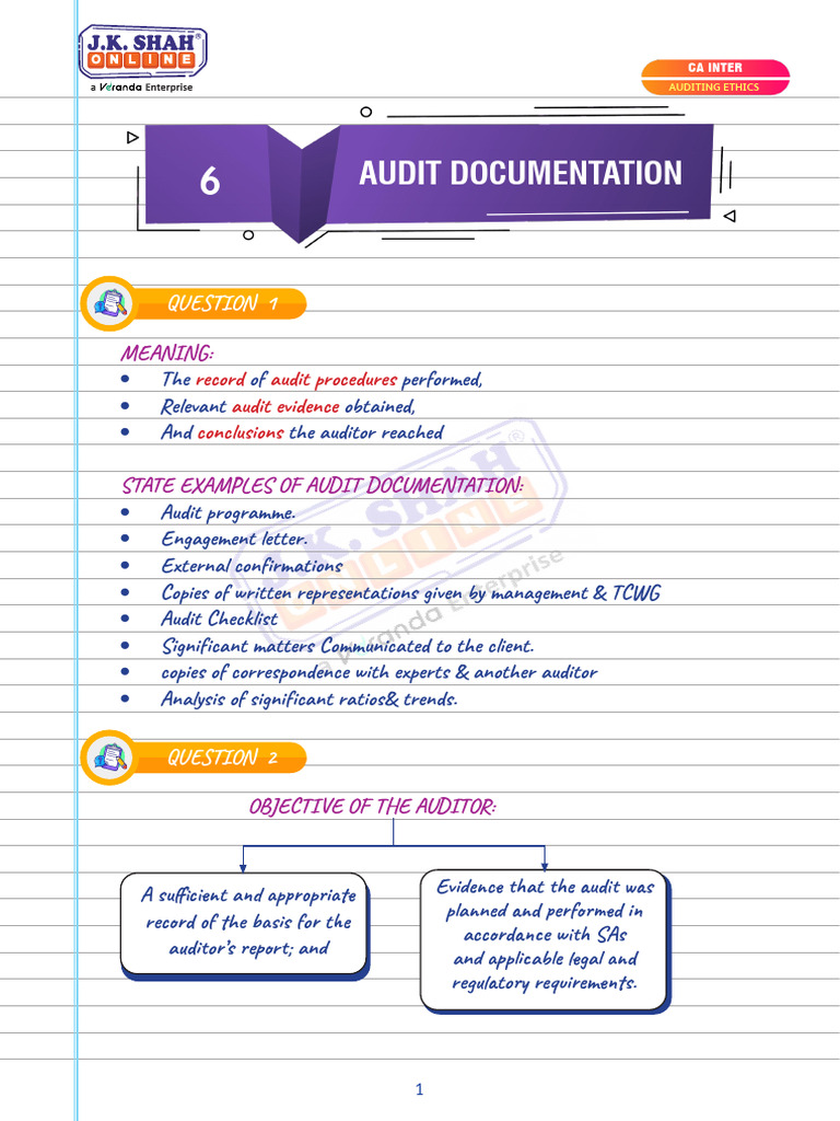 Understanding Audit Documentation Essentials | PDF | Audit | Auditor's ...