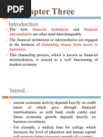 3 Chapter 3 Financial Institutions and Their Operations Lecture Notes