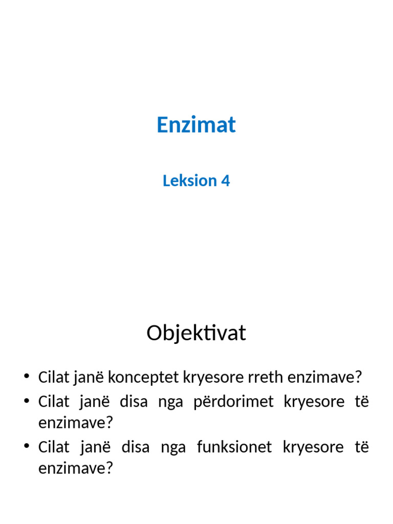 Leksion 4 Enzimat | PDF