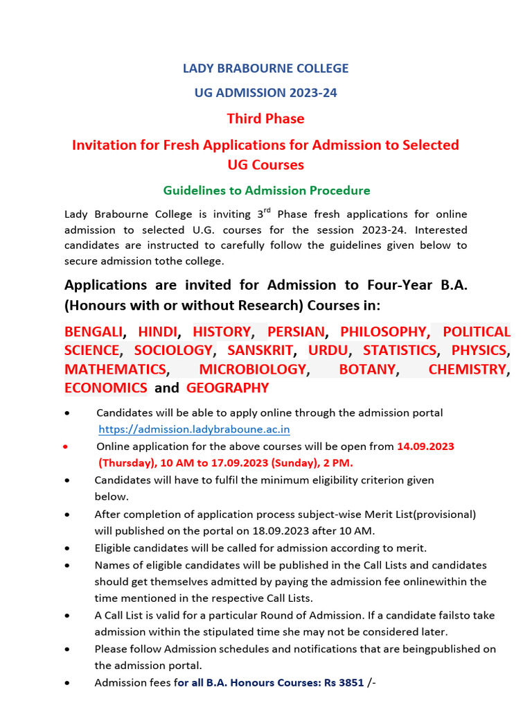Notice For 3rd Phase Application | PDF | Science | Bachelor's Degree