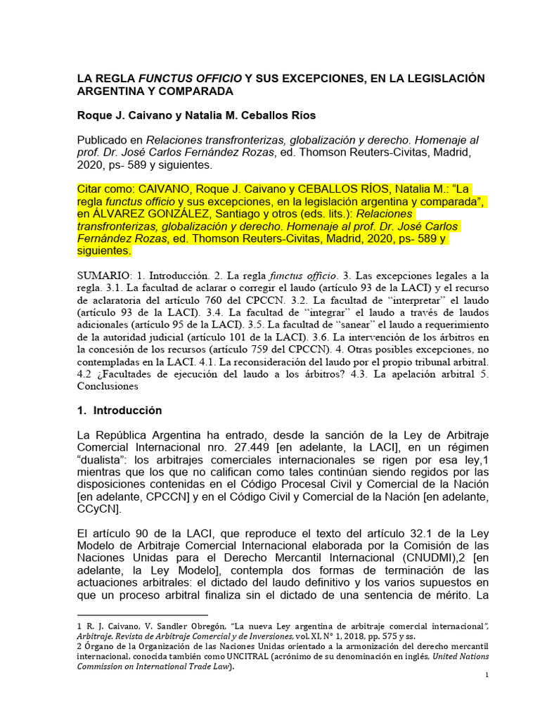 La Regla Functus Officio y Sus Excepciones, en La Legislación | PDF ...