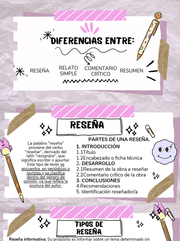 Diferencias entre Reseña, Comentario y Relato | PDF