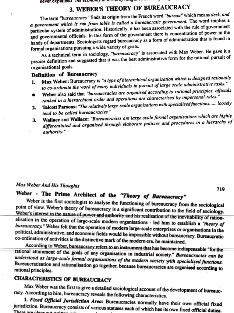 Webars theory of bureaucracy | PDF | Bureaucracy | Max Weber