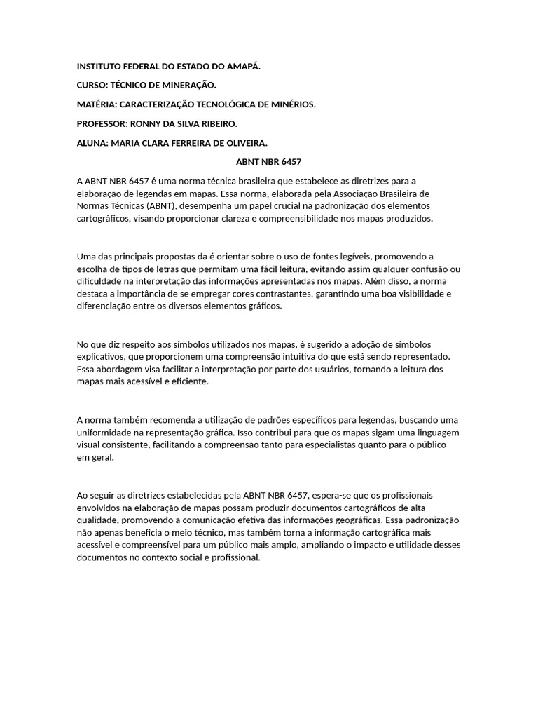 Diretrizes da ABNT NBR 6457 para Mapas | PDF