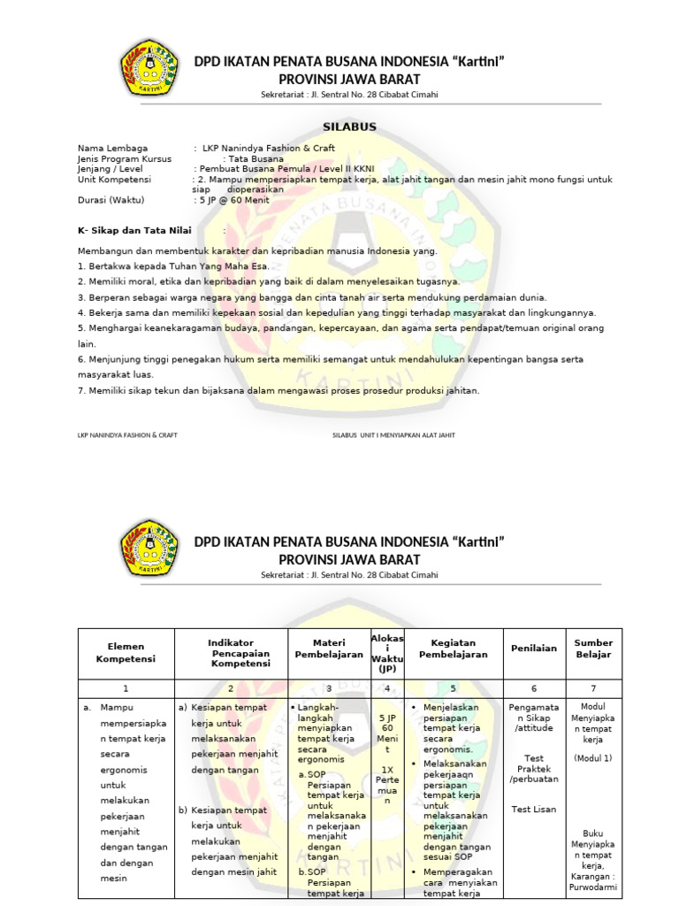 Format Silabus | PDF