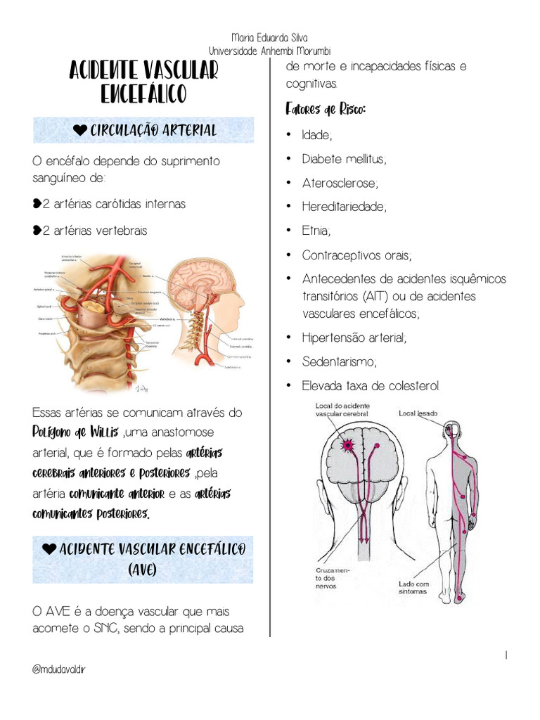 Acidente Vascular Encefálico | PDF | Necrose | AVC