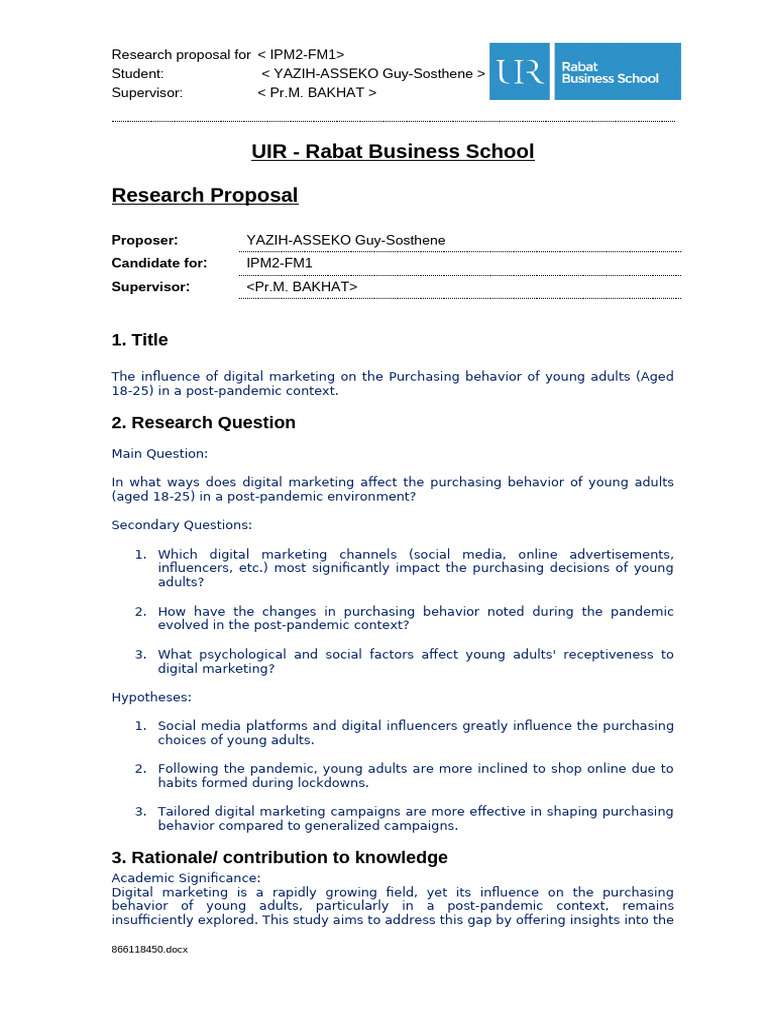 Research Proposal IPM3 - Example 2 | PDF | Digital Marketing ...