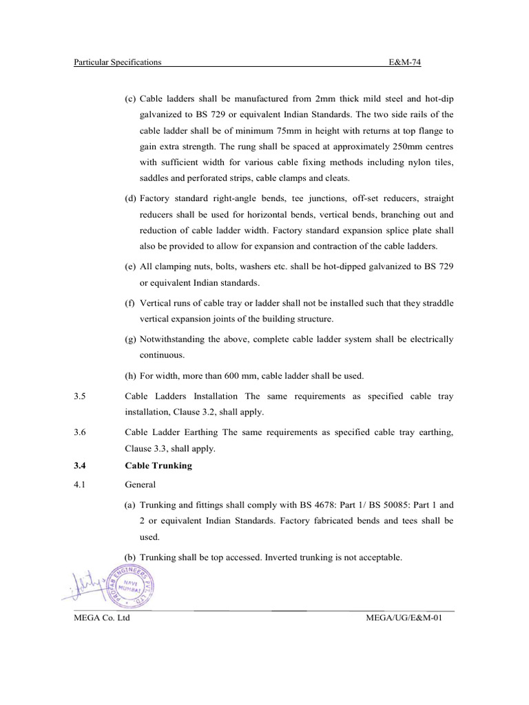 TECHNICAL SPECIFICATIONS - RACEWAY Signed | PDF