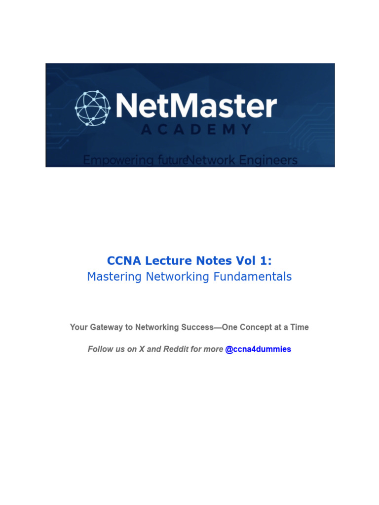 CCNA Networking Fundamentals Notes | PDF | Computer Network | Internet ...