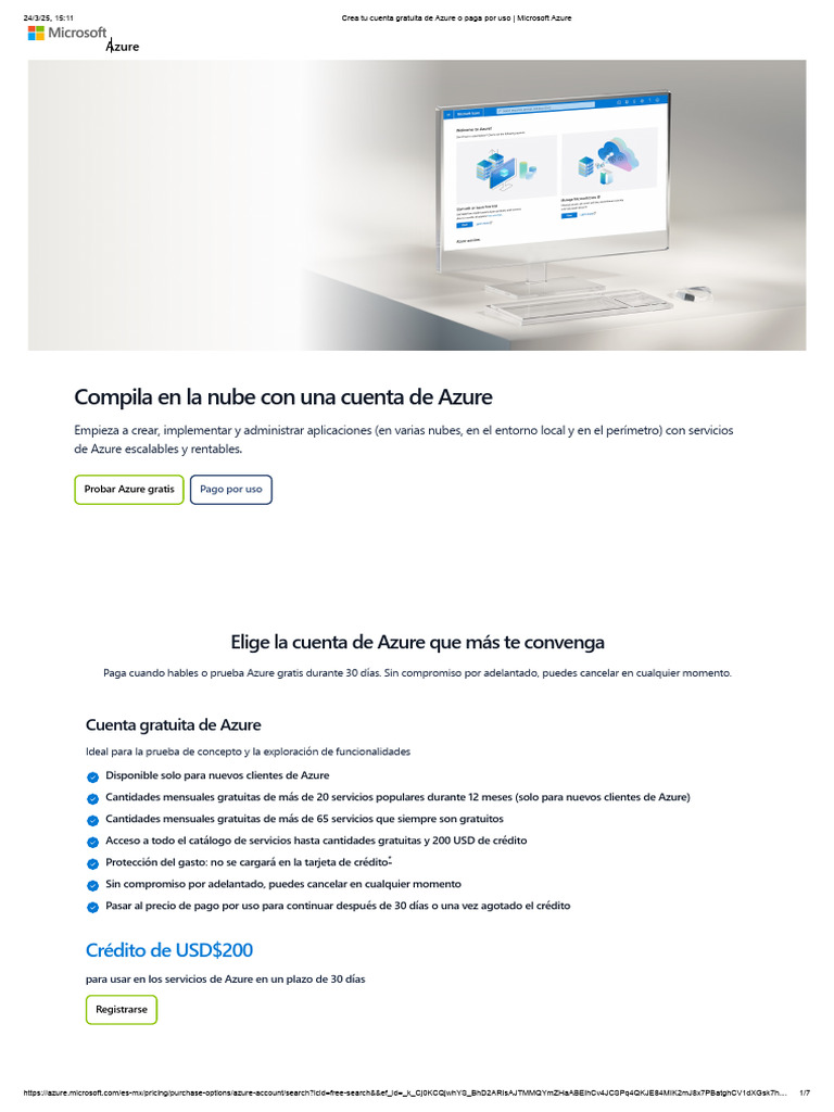 Crea tu cuenta gratuita en Azure | PDF | Microsoft Azure | Microsoft