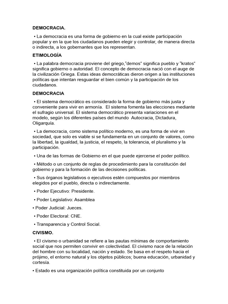 Fundamentos y Tipos de Democracia | PDF | Democracia | Ideologías políticas
