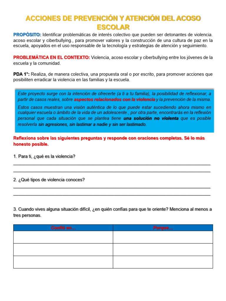 Prevención del Acoso Escolar y Ciberbullying | PDF | Violencia | Acoso ...