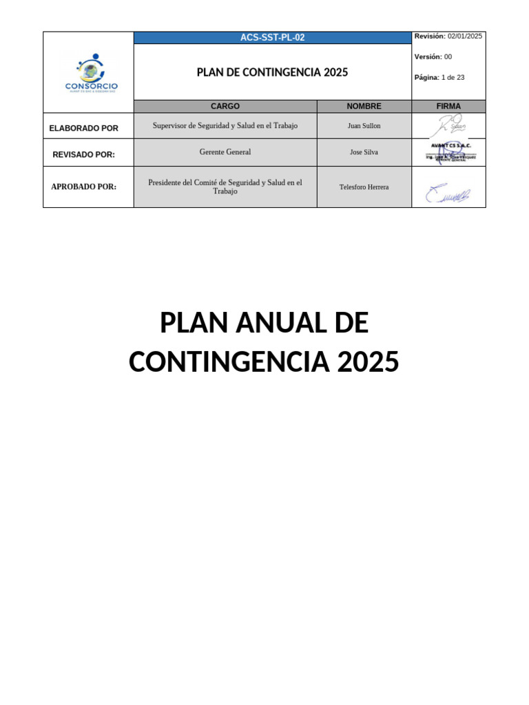 Plan de Contingencia 2025 para Emergencias | PDF | Riesgo
