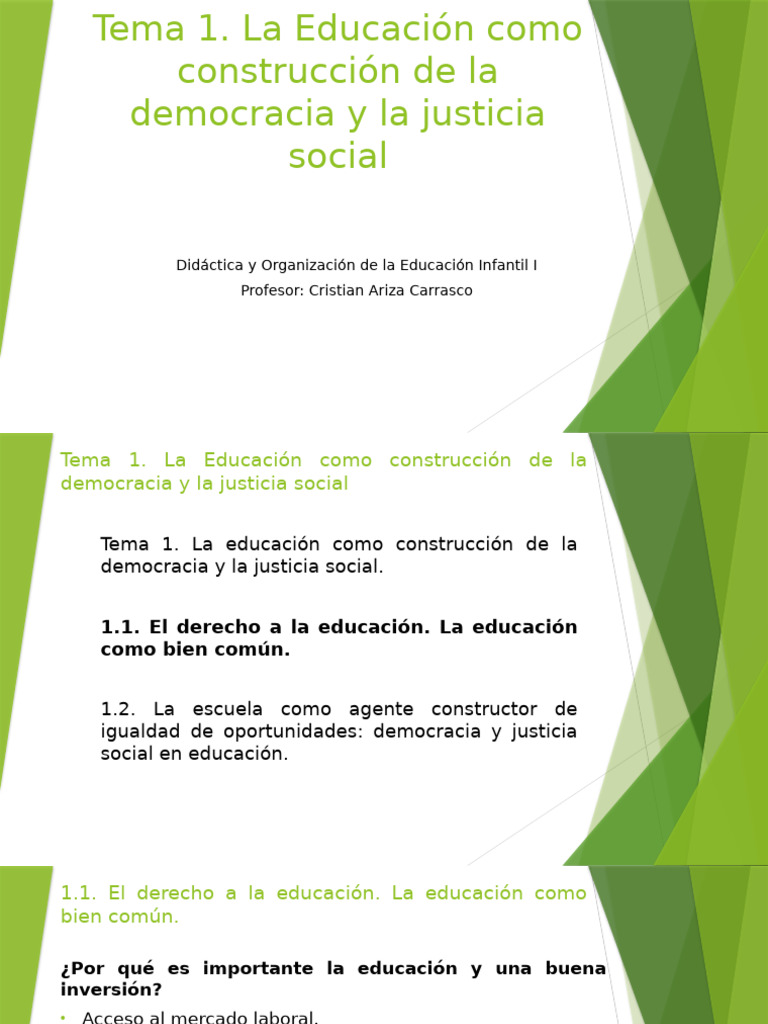 1.1. El Derecho A La Educación. La Educación Como Bien Común. | PDF ...