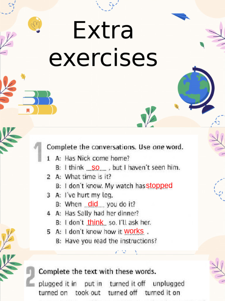 24.extra Exercises Page 78 | PDF