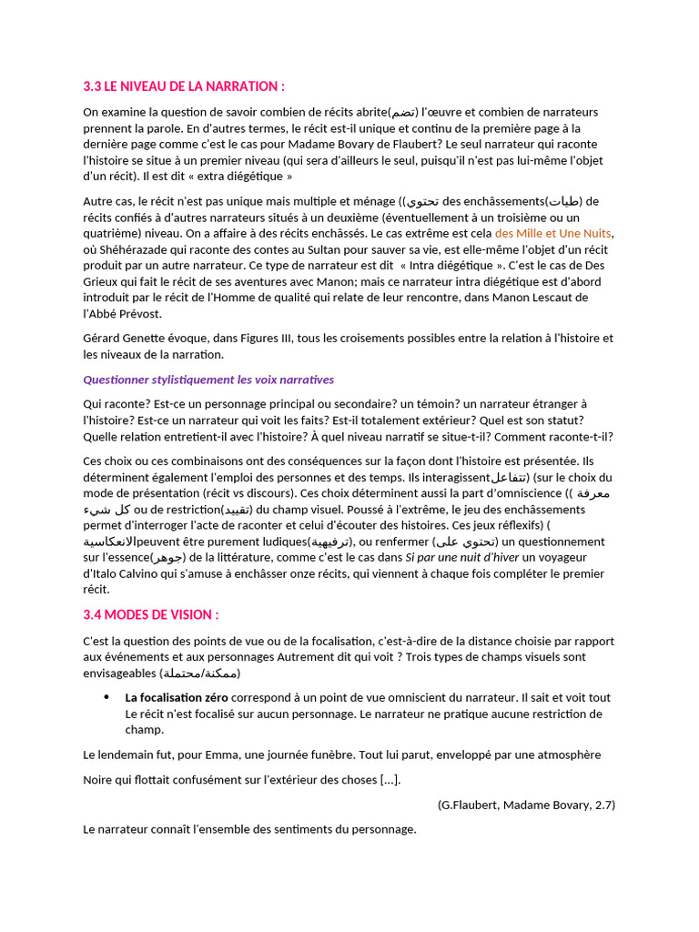 Narration et Focalisation en Littérature | PDF | Récit
