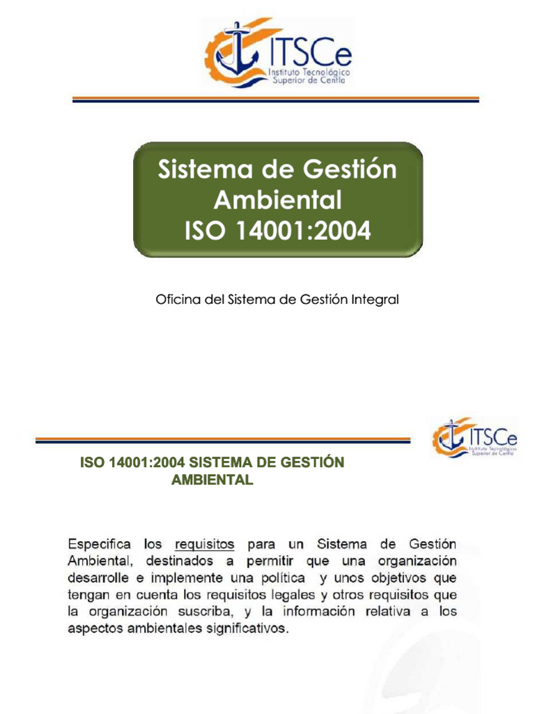 Sistema de Gestión Ambiental ISO 14001 | PDF | Gestión de recursos ...