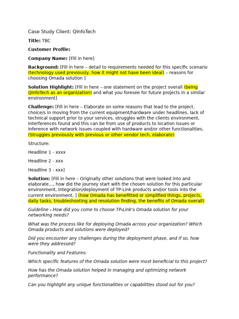 Case Study Client - QInfoTech | PDF