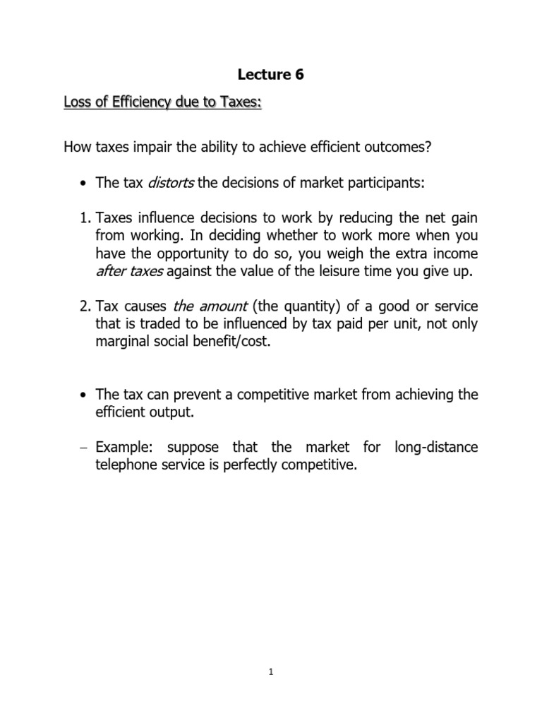 Tax and Subsidy Impact on Market Efficiency | PDF | Taxes | Prices