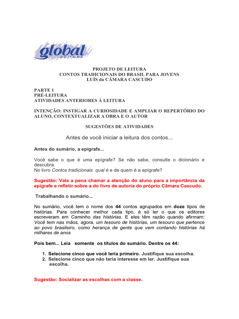Contos Tradicionais do Brasil para Jovens | PDF | Contos | Brasil