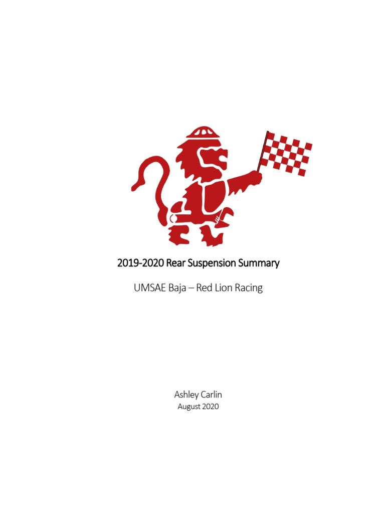 UMSAE Baja 2020 Rear Suspension Overview | PDF | Sheet Metal | Screw