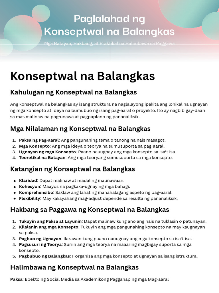 Konseptwal Na Balangkas PDF | PDF