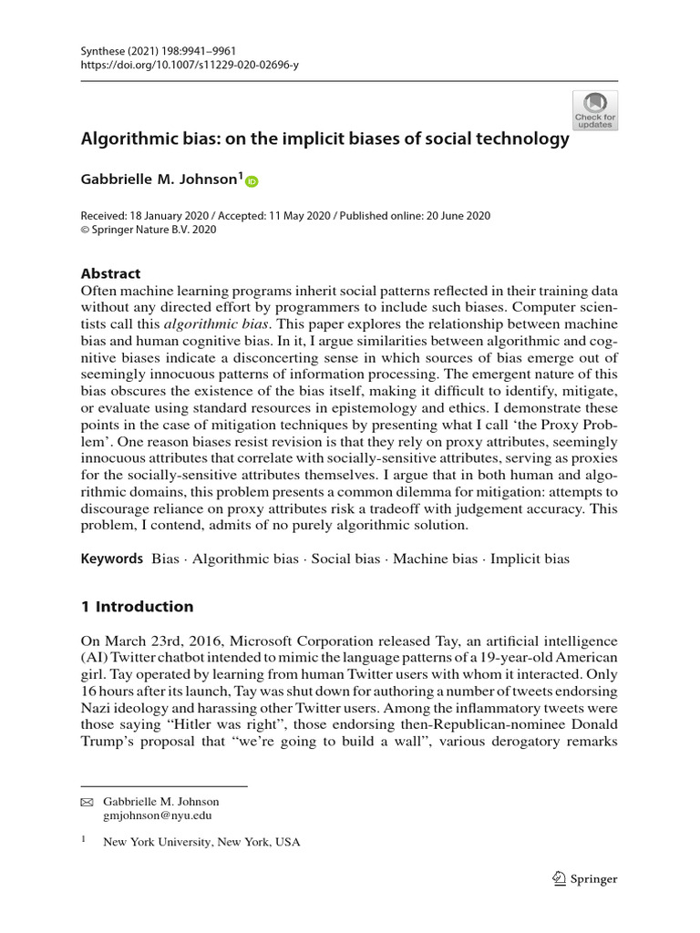 Understanding Algorithmic Bias in AI | PDF | Bias | Machine Learning