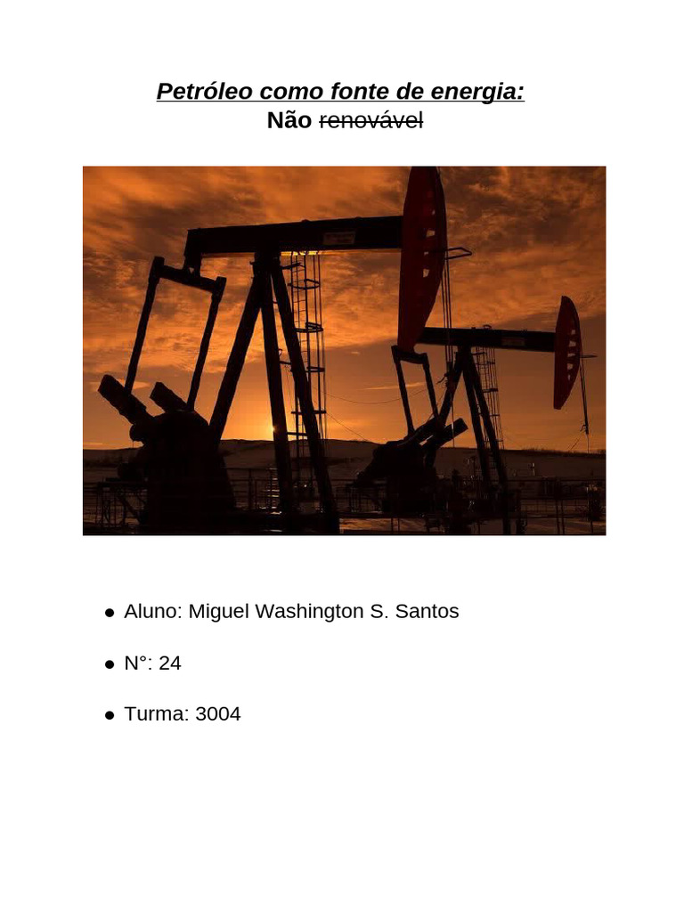 Petróleo como energia não renovavel | PDF