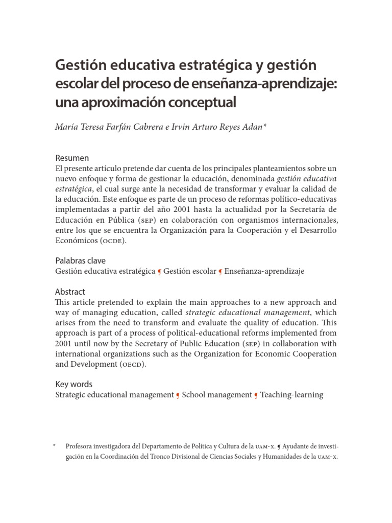Gestión Educativa Estratégica en México | PDF | Enseñando | Maestros