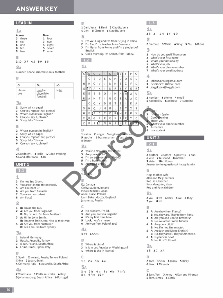 Speakout Starter 2 Workbook Key Pdf