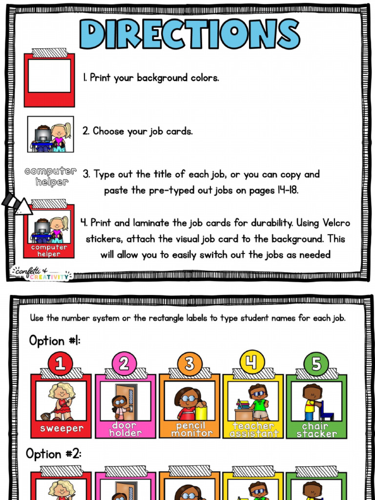 Editable Primary Job Cards | PDF