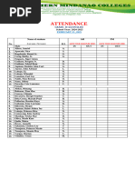 Attendance Sheet for SY 2025-2026 | PDF