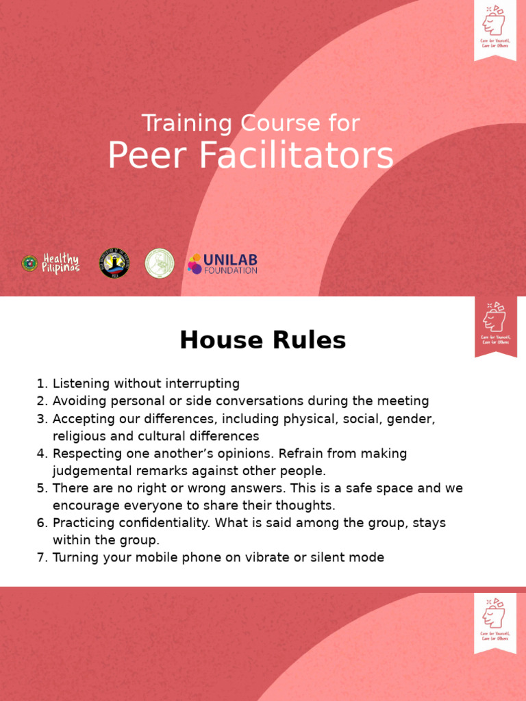 Peer Facilitator Training Overview | PDF | Facilitator | Cognition