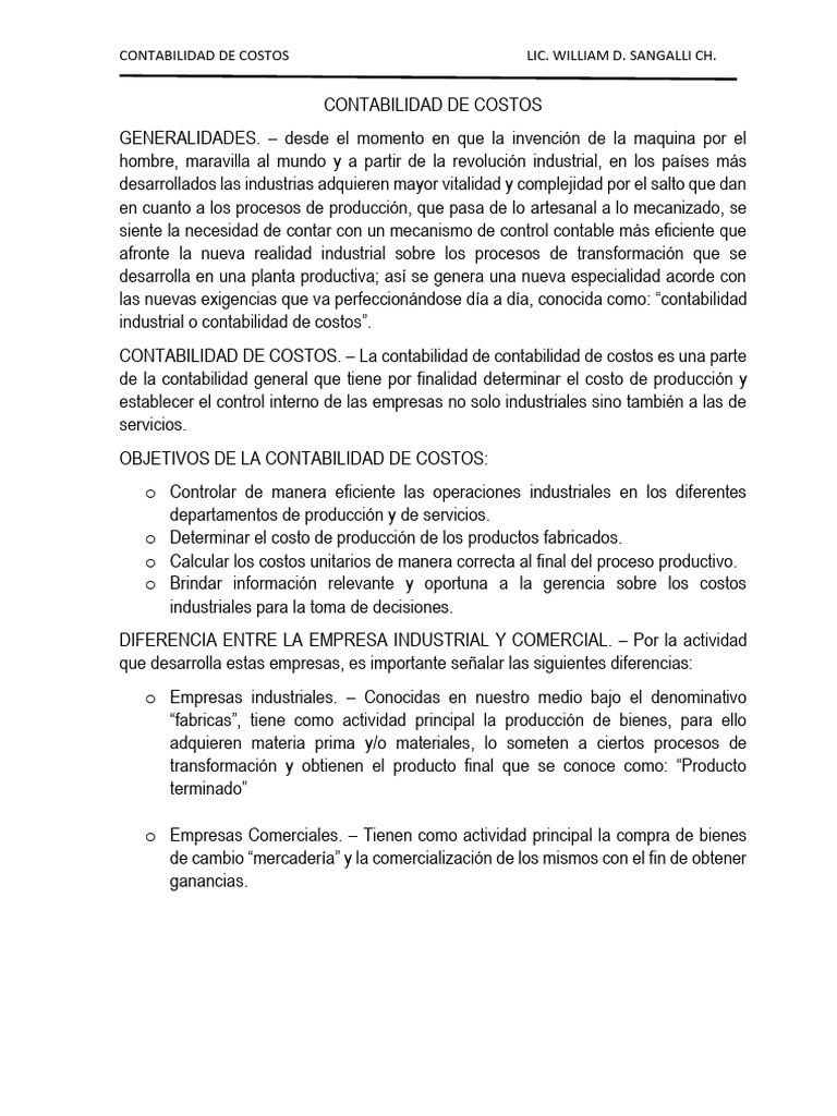 Contabilidad de Costos: Guía Completa | PDF | Costo | Contabilidad de ...