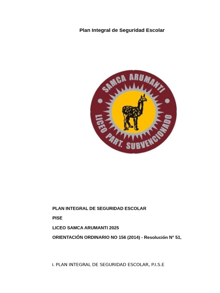Plan de Seguridad Escolar 2025 | PDF