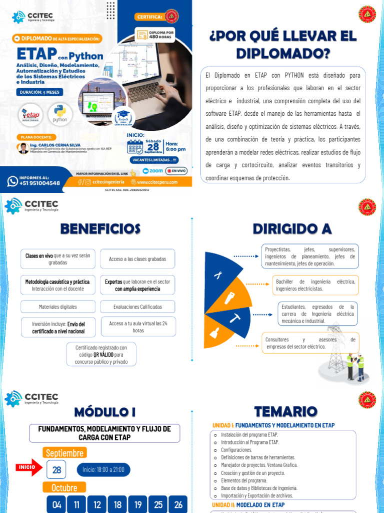 Diplomado ETAP con Python para Ingenieros | PDF | Ingenieria Eléctrica ...