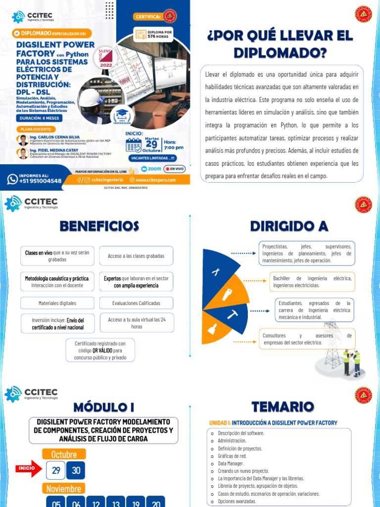 Diplomado en Digsilent Power Factory | PDF | Ingenieria Eléctrica ...