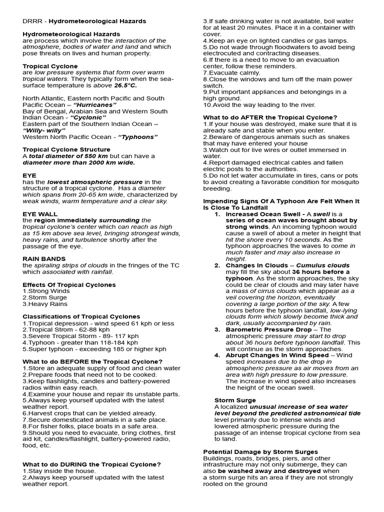 Understanding Hydrometeorological Hazards | PDF | Tropical Cyclones | Flood
