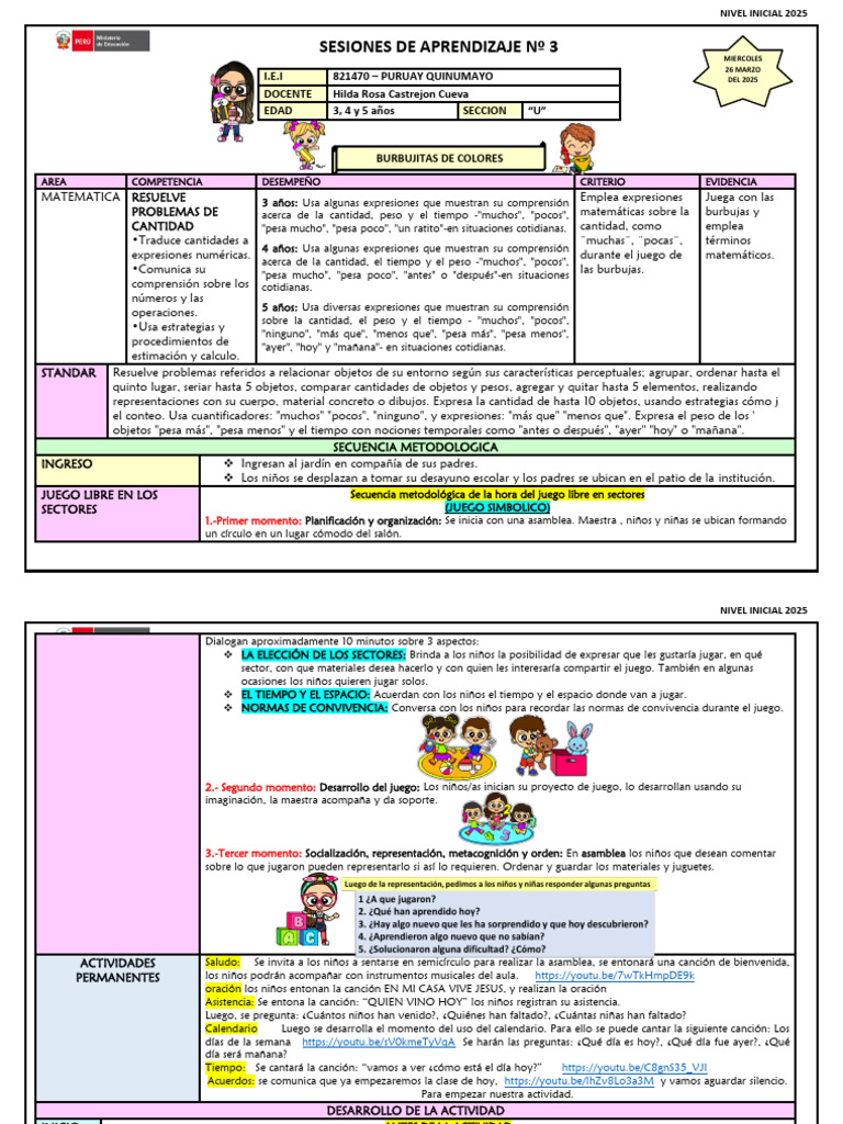 Actividades Matemáticas para Niños 3-5 Años | PDF | Educación de la ...