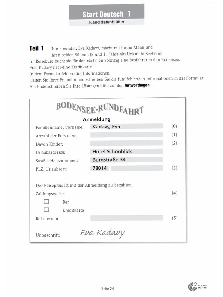 Schreiben A1 - 1 | PDF