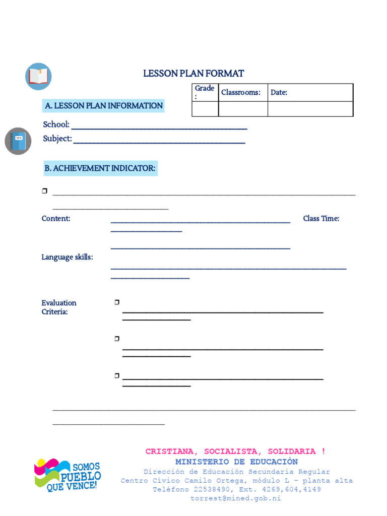 Formato de Plan de Lección Educativa | PDF | Etapas educativas ...