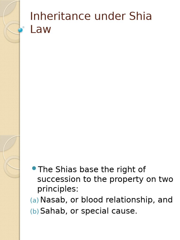 Shia Inheritance Law Explained | PDF | Inheritance | Kinship And Descent