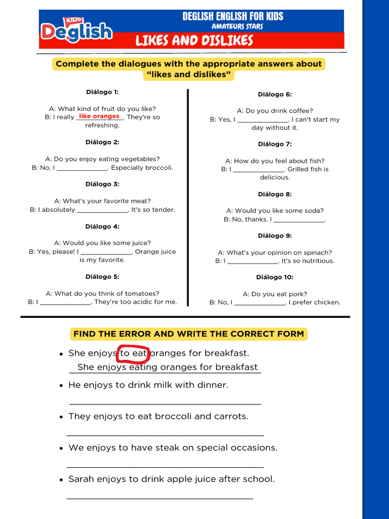 Likes-Dislikes Separatas | PDF | Cuisine | Foods