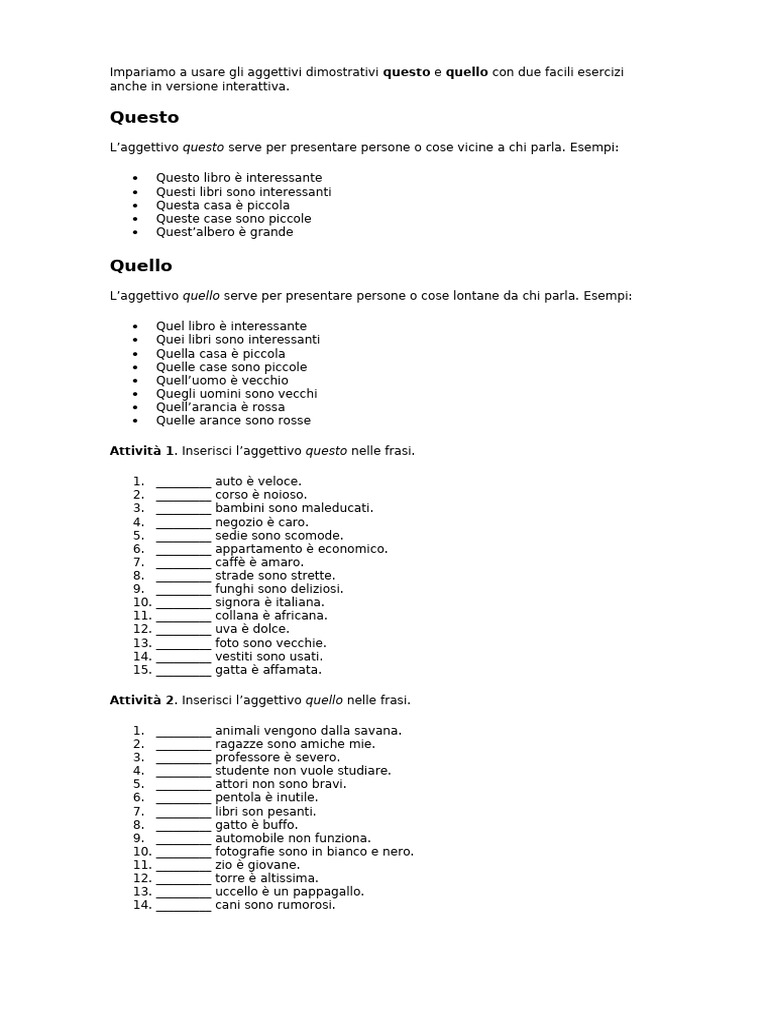 Questo e Quello | PDF