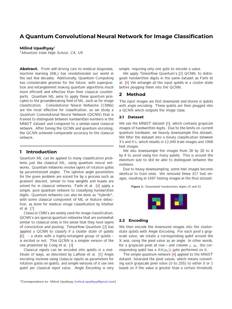 Quantum CNN for Handwritten Digit Classification | PDF | Quantum ...