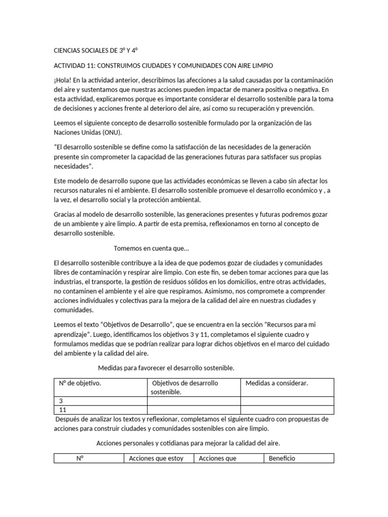 Ciencias Sociales de 3 | PDF | Sustentabilidad | Desarrollo sostenible