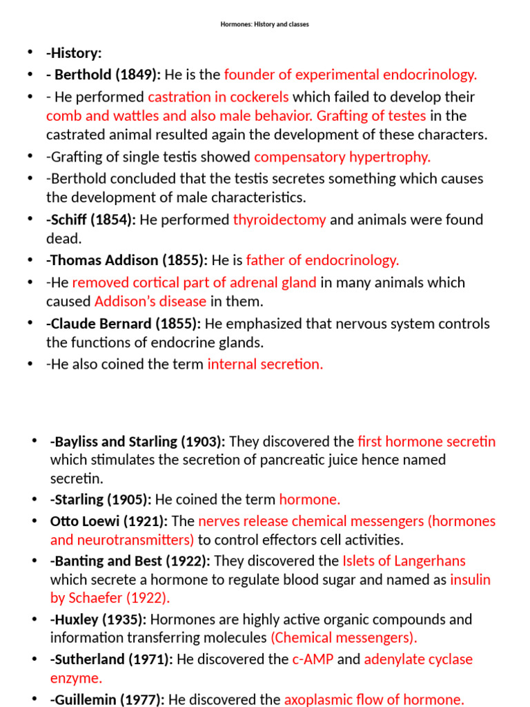 Hormones: History, Types, and Functions | PDF | Hormone | Endocrinology