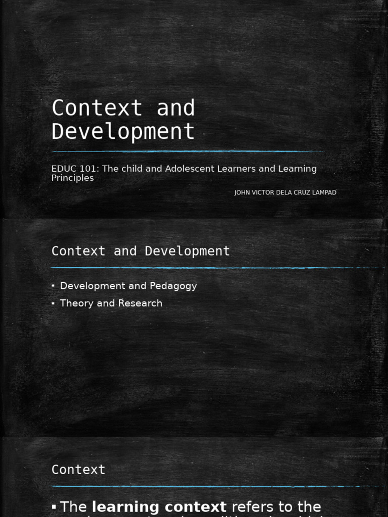 Context and Development | PDF | Pedagogy | Constructivism (Philosophy ...